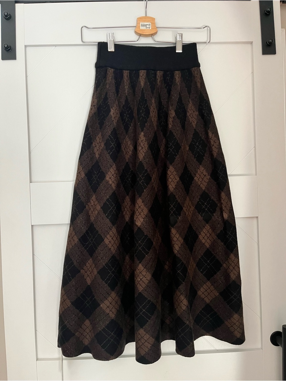 Argyle A-Line Sweater Knit Skirt